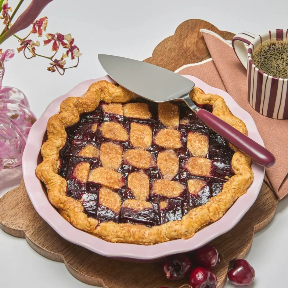 Noon & Moon Pie Server, Cherry Lacquer NEW!
